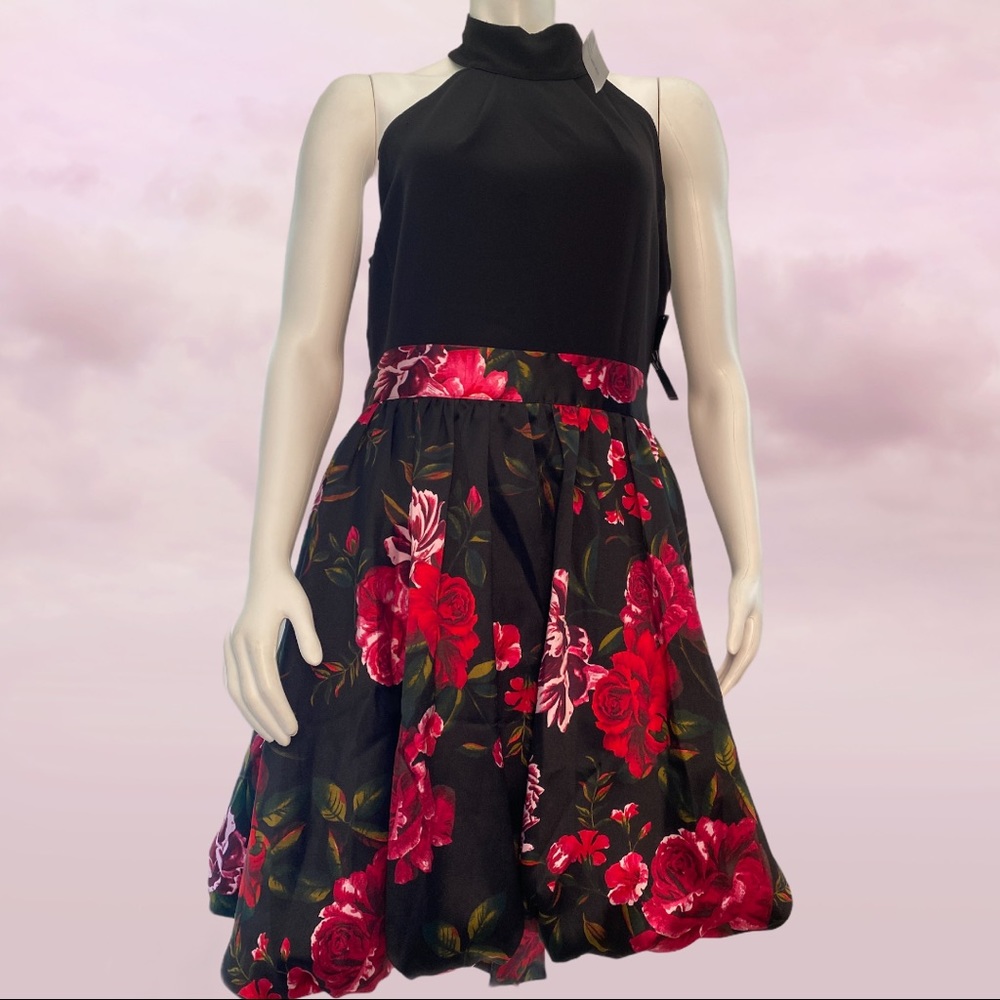 N Y & Co Large NWT Red & Black Flowered Dr…